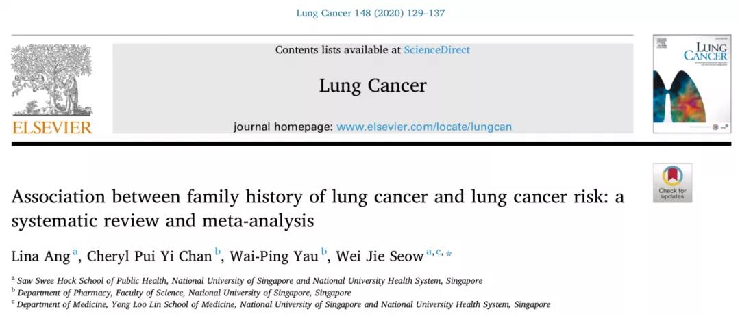 肺癌预防 | 当心！家里有人得肺癌，你的肺癌风险猛增！